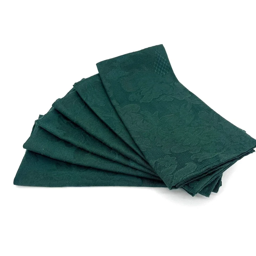 Wedgwood England Napkins Set of 6 Brighton Moon Green Floral Elegant Table Decor